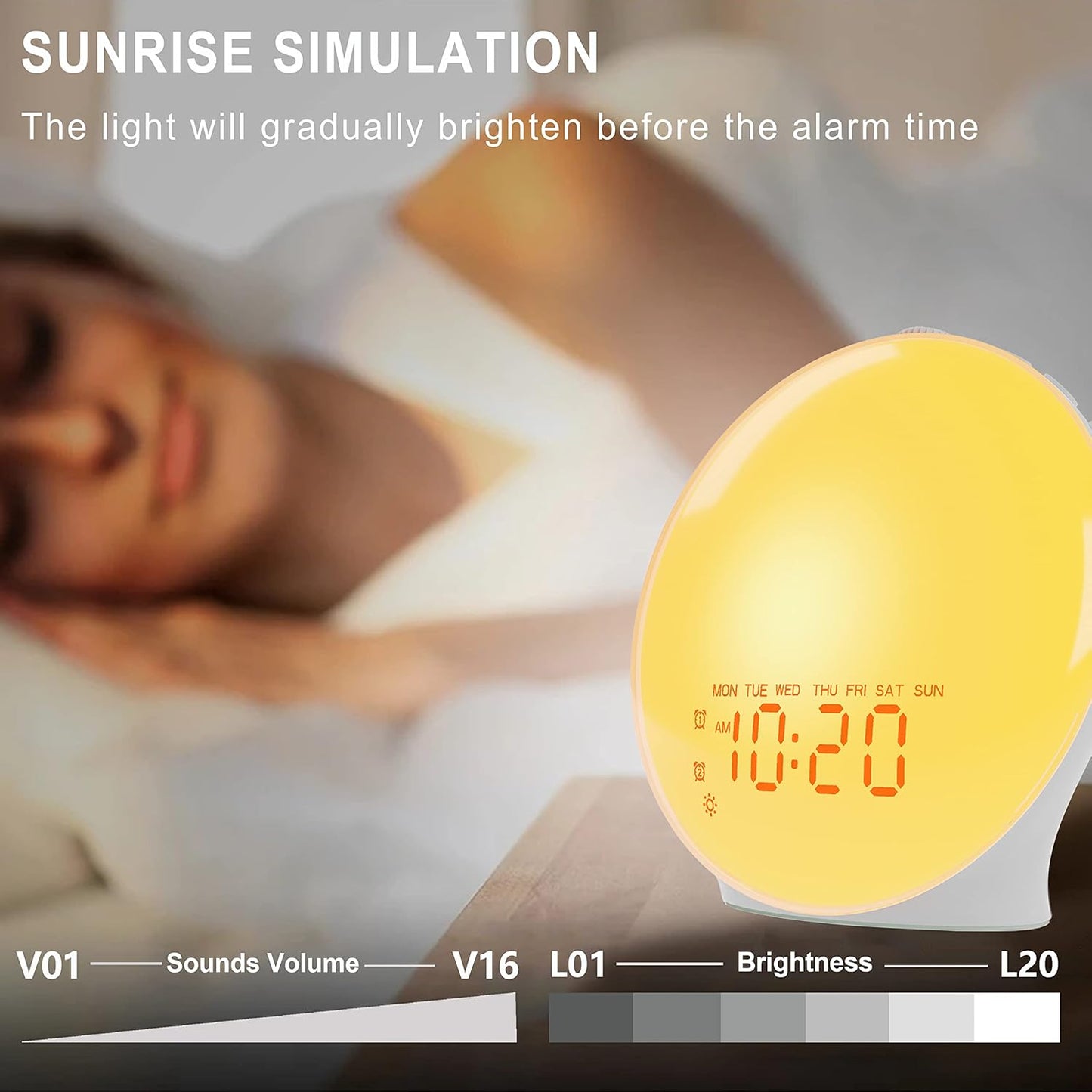 Sunrise Wake-Up Light Alarm Clock