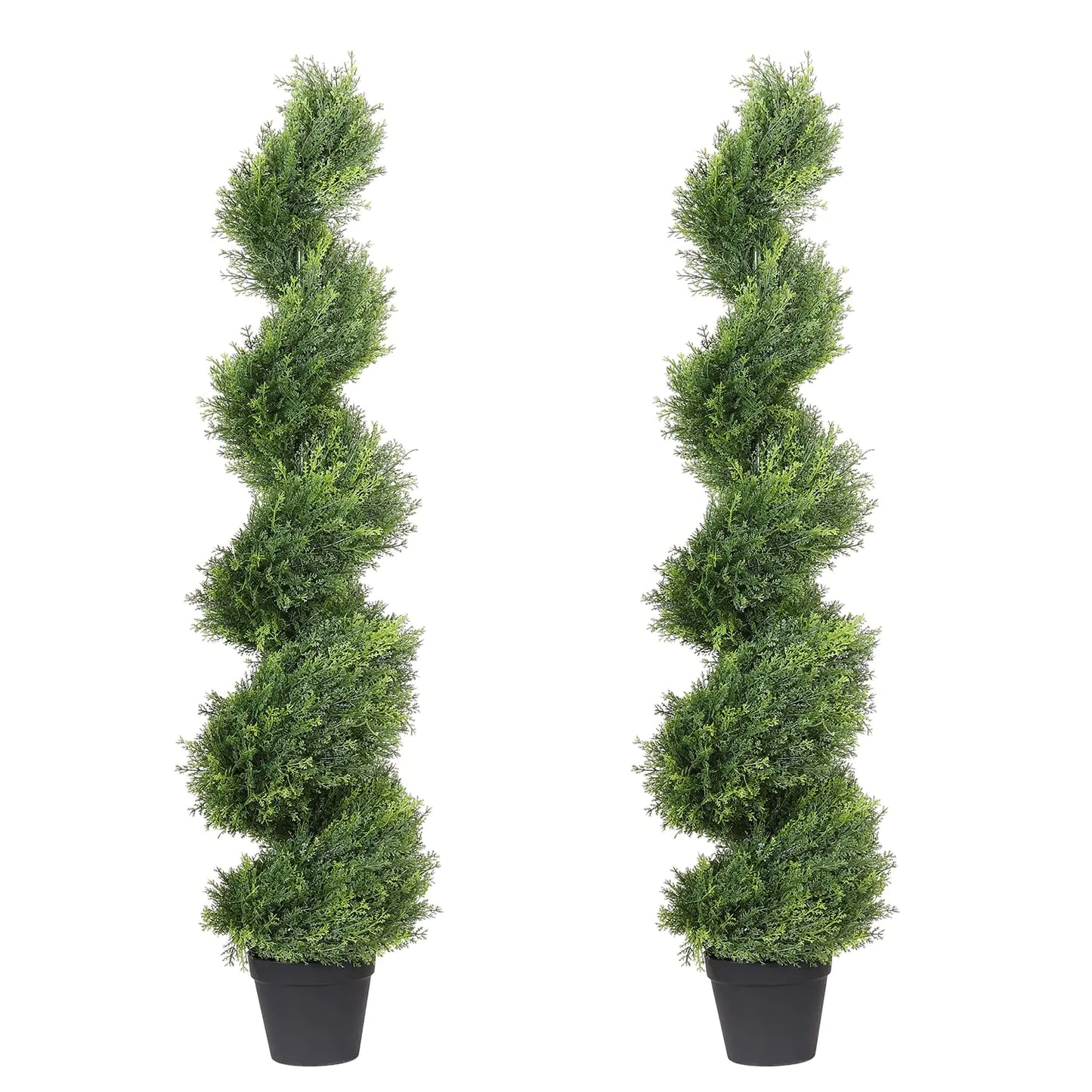 Cedar Spiral Topiaries 4ft - Twin Outdoor Faux Trees