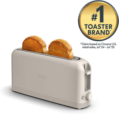 2 Slice Slim Toaster, Fits-Anywhere™ Kitchenware, 6 Setting Shade Control with Reheat & Cancel Buttons, Fits Sourdough, 10” Long Slot, anti Jam & Auto Shutoff, 900 Watt, Oatmilk