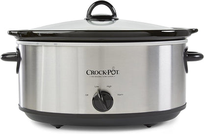 7 Quart Oval Manual Slow Cooker, Stainless Steel (SCV700-S-BR), Versatile Cookware for Large Families or Entertaining