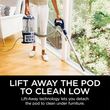 Upright Vacuum, Navigator Lift-Away Deluxe with Large Dust Cup Capacity, HEPA Filter, Swivel Steering, Upholstery Tool & Crevice Tool, Blue, NV360