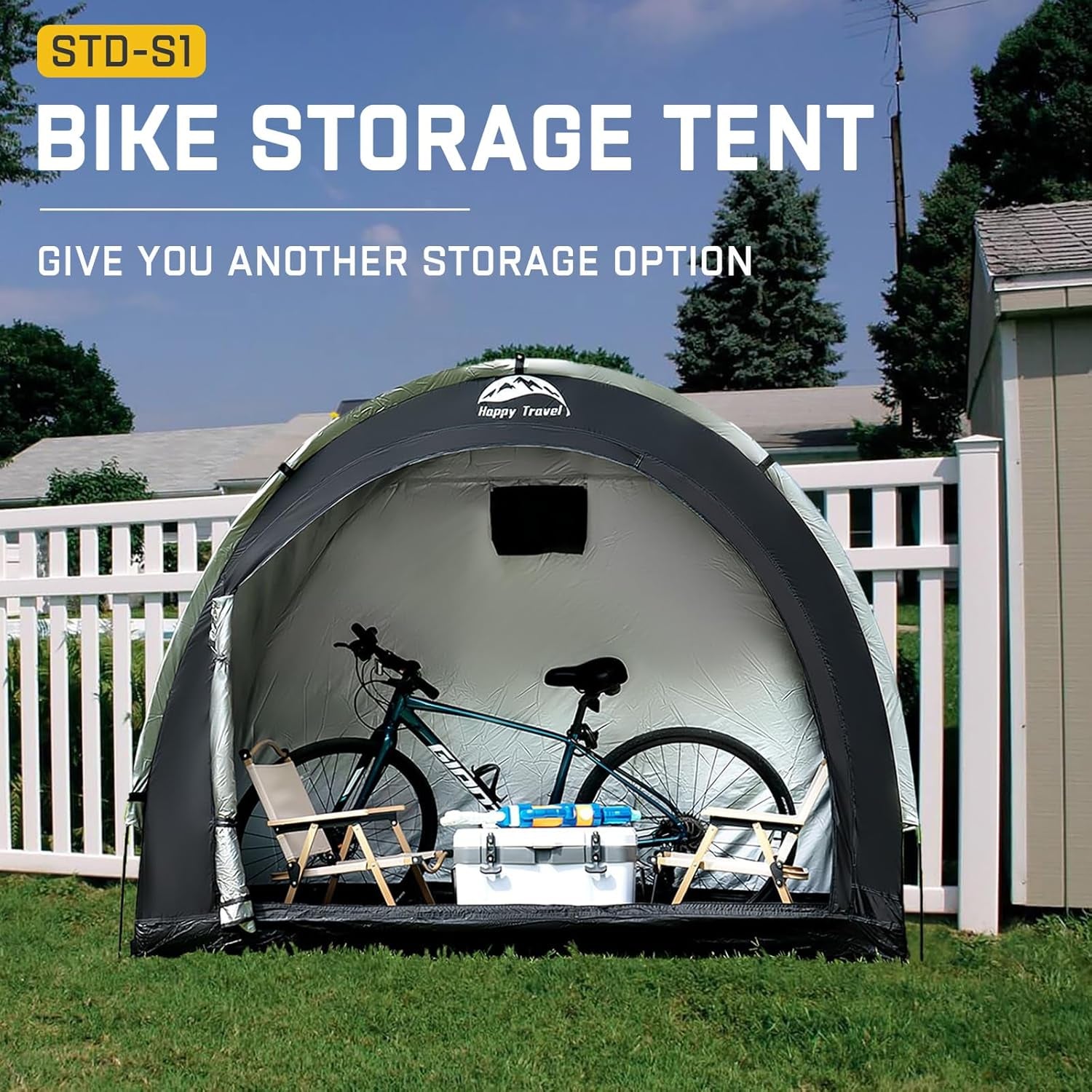 Bike Storage Shed Tent,Outdoor Portable Bicycle Storage Sheds with 210D Oxford Fabric PU4000 Waterproof for 2/3/4/6/8 Bikes,Bike Covers Shelter for Motorcycle,Garden Tools,Toys,Lawn Mower