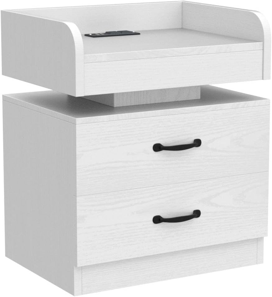 LED Nightstand with 2 Drawers