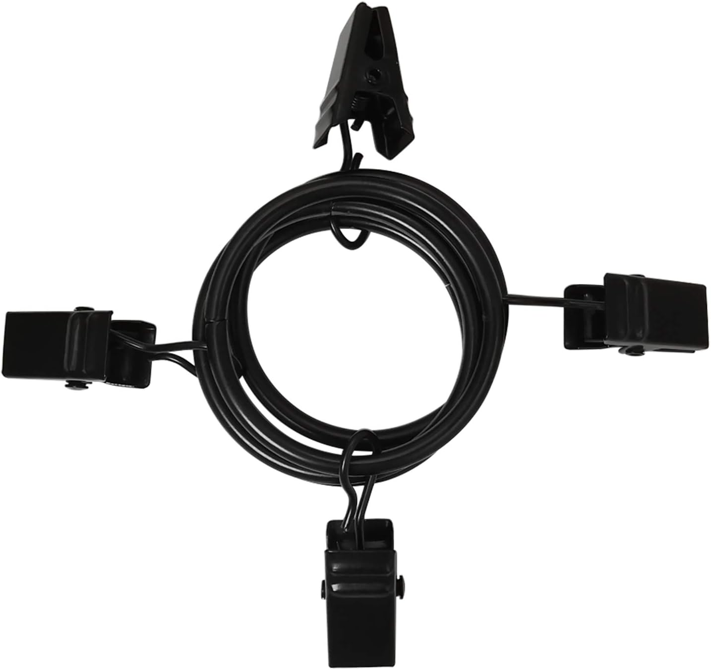 40 Pack Curtain Rings with Clips, Drapery Clips with Rings, Drapes Rings 1.26 in Interior Diameter, Fits up to 1 in Curtain Rod, Black