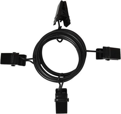 40 Pack Curtain Rings with Clips, Drapery Clips with Rings, Drapes Rings 1.26 in Interior Diameter, Fits up to 1 in Curtain Rod, Black