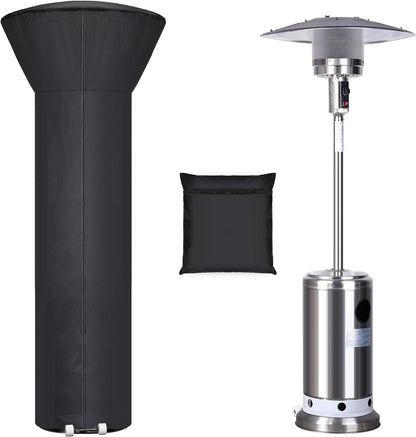 Patio Heater Covers with Zipper and Storage Bag,Waterproof,Dustproof,Wind-Resistant,Sunlight-Resistant,Snow-Resistant,Black,89'' Height X 33" Dome X 19" Base