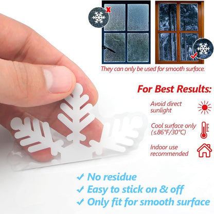 135Pcs Christmas Window Clings Snowflakes Window Decals Static Window Stickers for Christmas Decorations Windows Décor Ornaments Xmas Party Supplies Thanksgiving Party Décor