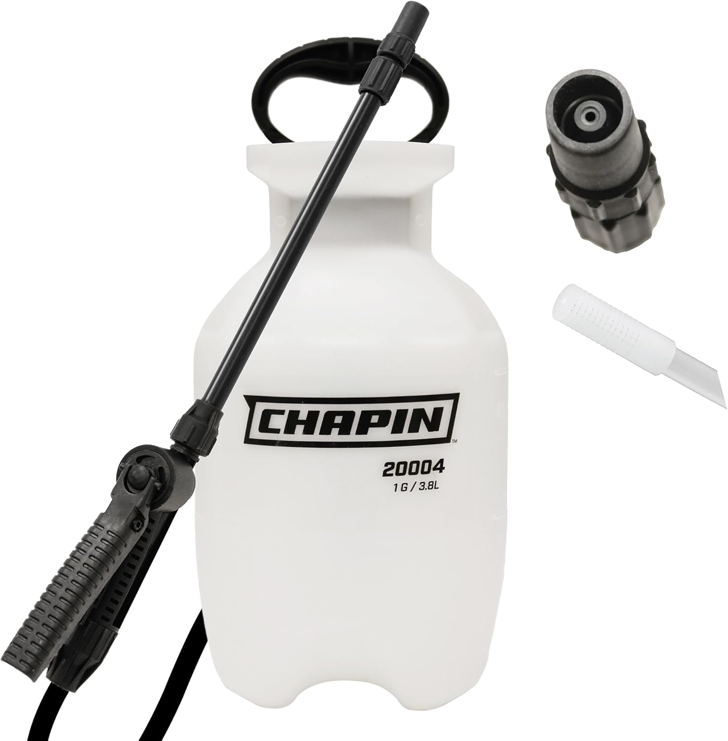 Chapin 20004 Pump Sprayer, 1 Gallon, Lawn and Garden, Hand Pressurized, Anti-Clog Filter, Adjustable Spray Nozzle, Spraying Plants, Watering, Weeds, Fertilizer and Pests, Translucent