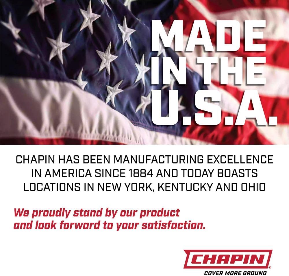 Chapin 20004 Pump Sprayer, 1 Gallon, Lawn and Garden, Hand Pressurized, Anti-Clog Filter, Adjustable Spray Nozzle, Spraying Plants, Watering, Weeds, Fertilizer and Pests, Translucent