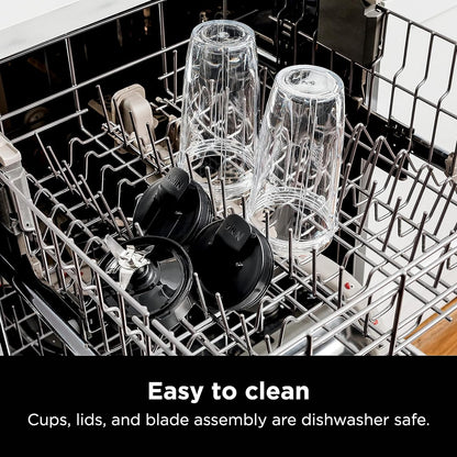 | Blender | Nutri Pro | Single Serve | for Smoothies, Salsa, Shakes and Frozen Drinks | Includes 2 Smoothie Cups & Lids | Crushes Ice, Fruit & Veggies |Silver | BN401