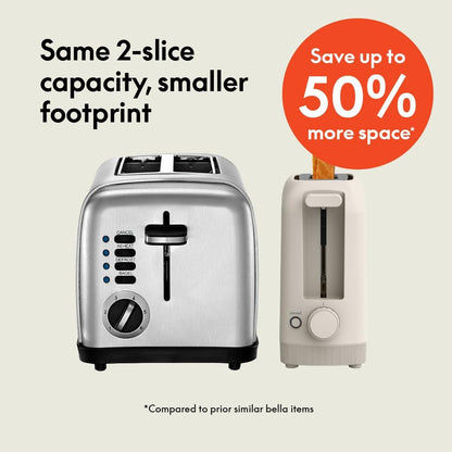 2 Slice Slim Toaster, Fits-Anywhere™ Kitchenware, 6 Setting Shade Control with Reheat & Cancel Buttons, Fits Sourdough, 10” Long Slot, anti Jam & Auto Shutoff, 900 Watt, Oatmilk