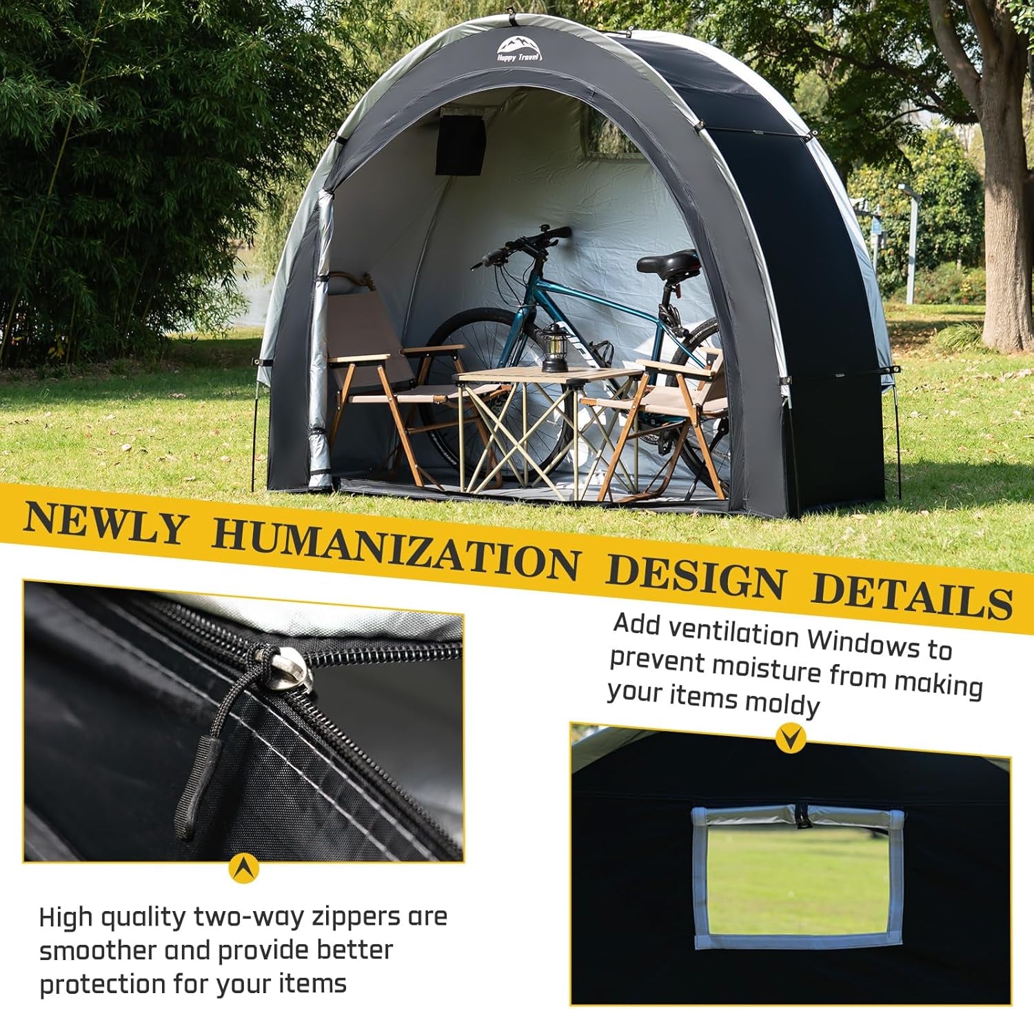 Bike Storage Shed Tent,Outdoor Portable Bicycle Storage Sheds with 210D Oxford Fabric PU4000 Waterproof for 2/3/4/6/8 Bikes,Bike Covers Shelter for Motorcycle,Garden Tools,Toys,Lawn Mower