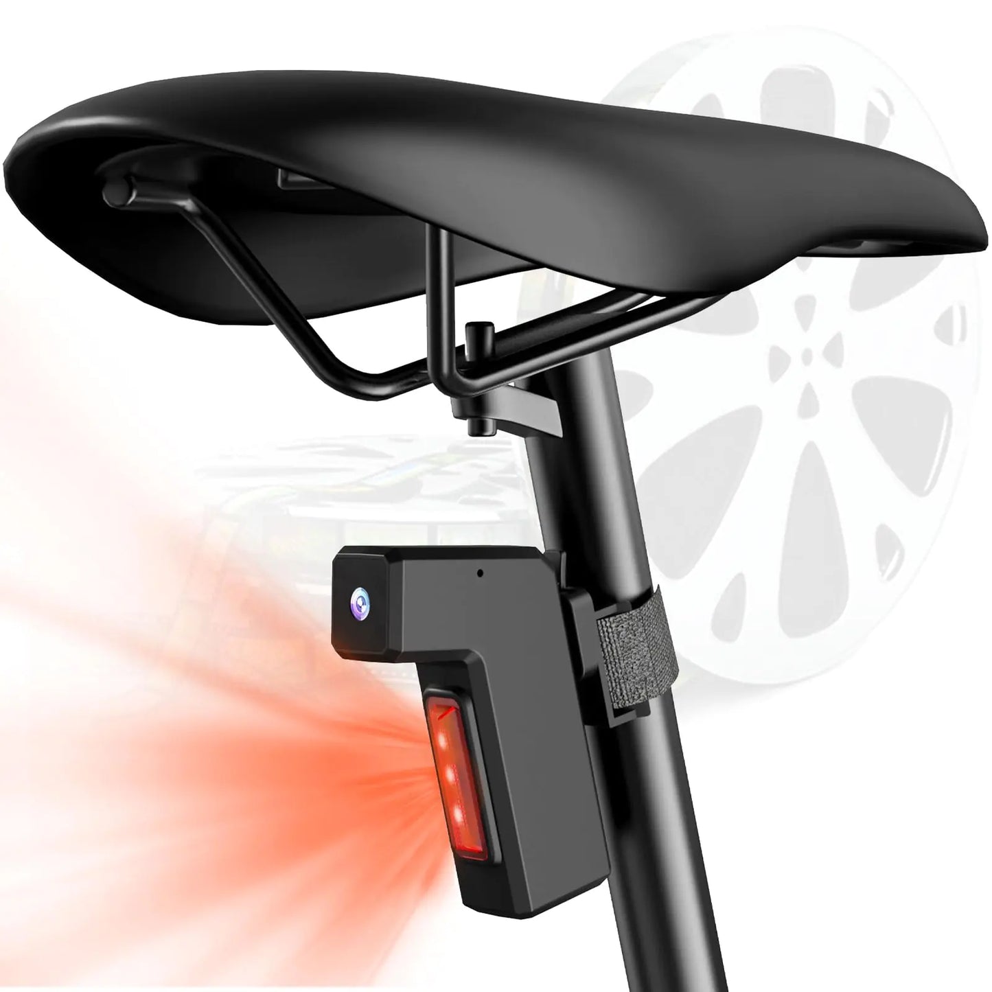 Bike Camera Recorder with Warning Light Sport Camera 1080P Action Video Camcorder 2200mAh Rechargeable Battery Long Standby Tail Light with Camera