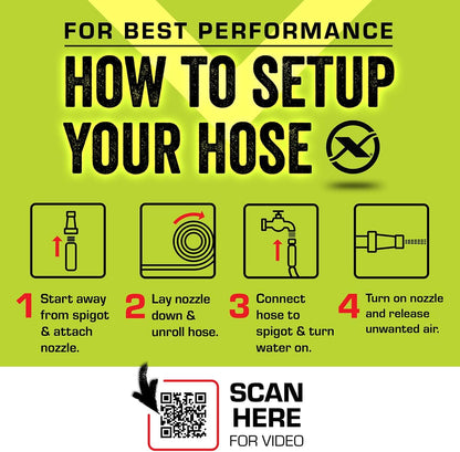 Garden Hose 5/8 In. X 50 Ft., Lightweight All-Weather Water Hose, Durable and Flexible, Leak-Free Connections