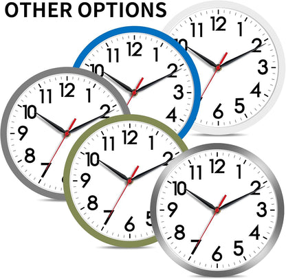 Wall Clock, Modern Small Wall Clocks Battery Operated 8 Inch, Silent Non-Ticking Analog Classic for Office, Home, Bathroom, Kitchen, Bedroom, School(Black)