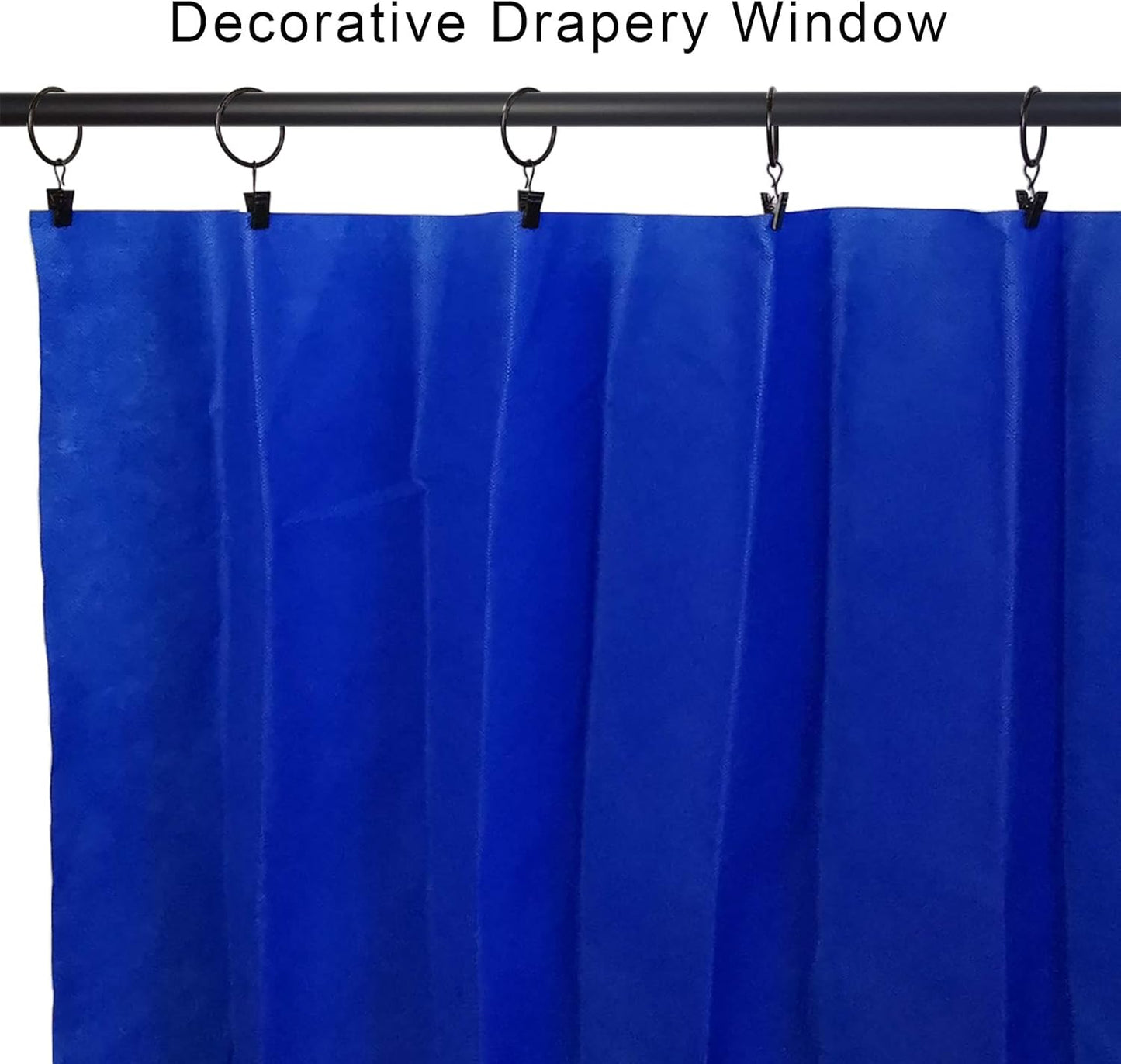 40 Pack Curtain Rings with Clips, Drapery Clips with Rings, Drapes Rings 1.26 in Interior Diameter, Fits up to 1 in Curtain Rod, Black