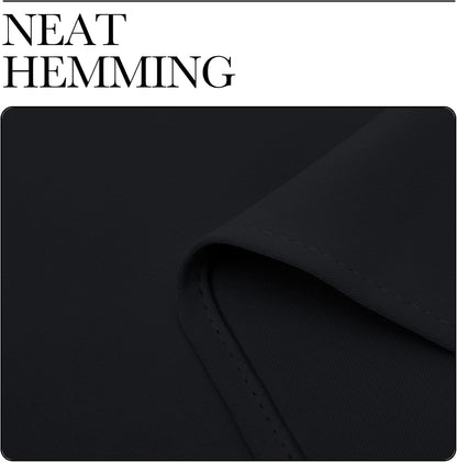 Pitch Black Solid Thermal Insulated Grommet Blackout Curtains/Drapes for Bedroom Window (2 Panels, 42 Inches Wide by 63 Inches Long, Black)