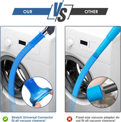 2 Pieces Dryer Vent Cleaner Kit Compatible with Most Vacuum Cleaner, Dryer Lint Brush and Vacuum Hose Attachment with Universal Connector, Quickly Lint Remover