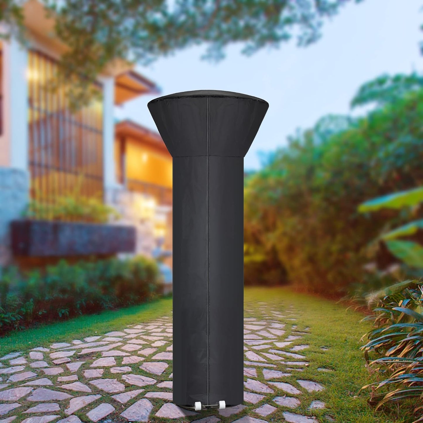 Patio Heater Covers with Zipper and Storage Bag,Waterproof,Dustproof,Wind-Resistant,Sunlight-Resistant,Snow-Resistant,Black,89'' Height X 33" Dome X 19" Base