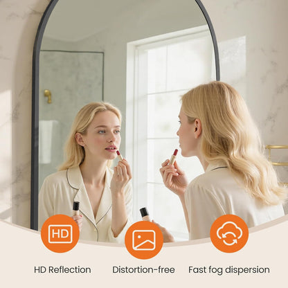 24"X36" Arch Black Bathroom Wall Mirror, Metal Frame Vanity Mirror for Bedroom, Entryway, Living Room