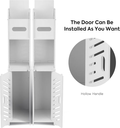 White Toilet Paper Stand with Storage