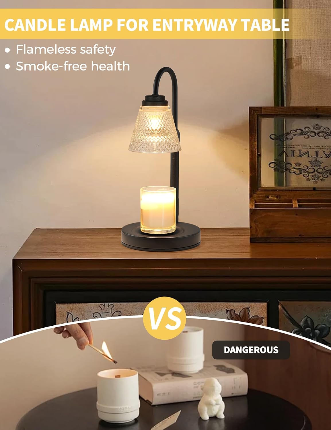 Candle Warmer Lamp with Timer Dimmer, Birthday Gifts for Mom Women Friend Sister, House Warming Gifts, Wax Melt Warmer, Office Apartment Dorm Room Home Decor