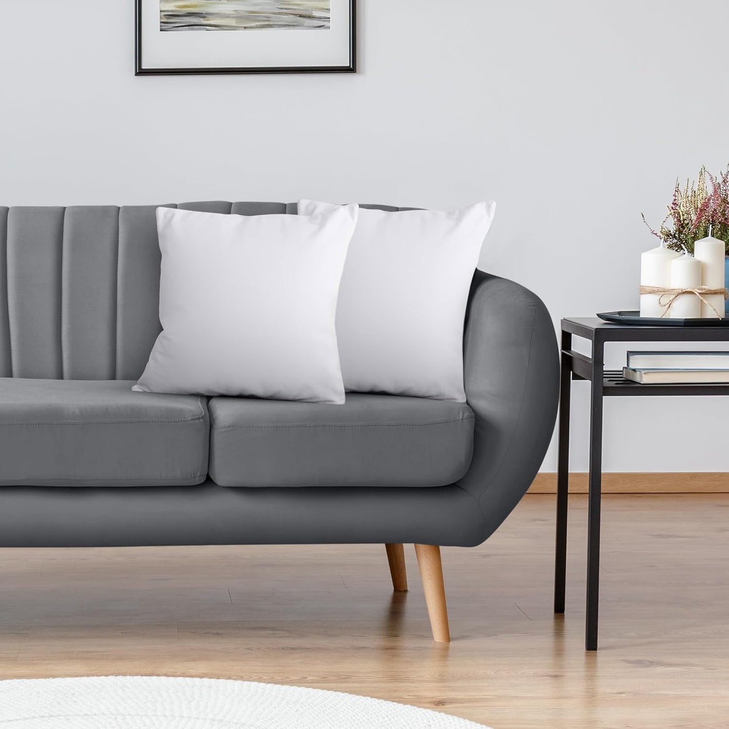 Throw Pillows Insert (Pack of 2, White) - 18 X 18 Inches Bed and Couch Pillows - Indoor Decorative Pillow