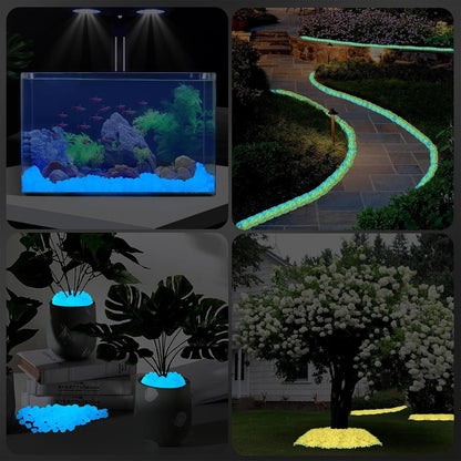 1000PCS Blue Glow Pebbles for Garden