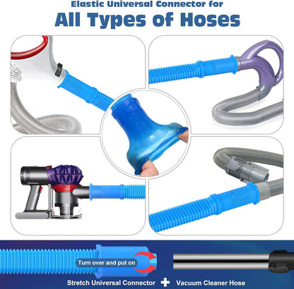 2 Pieces Dryer Vent Cleaner Kit Compatible with Most Vacuum Cleaner, Dryer Lint Brush and Vacuum Hose Attachment with Universal Connector, Quickly Lint Remover