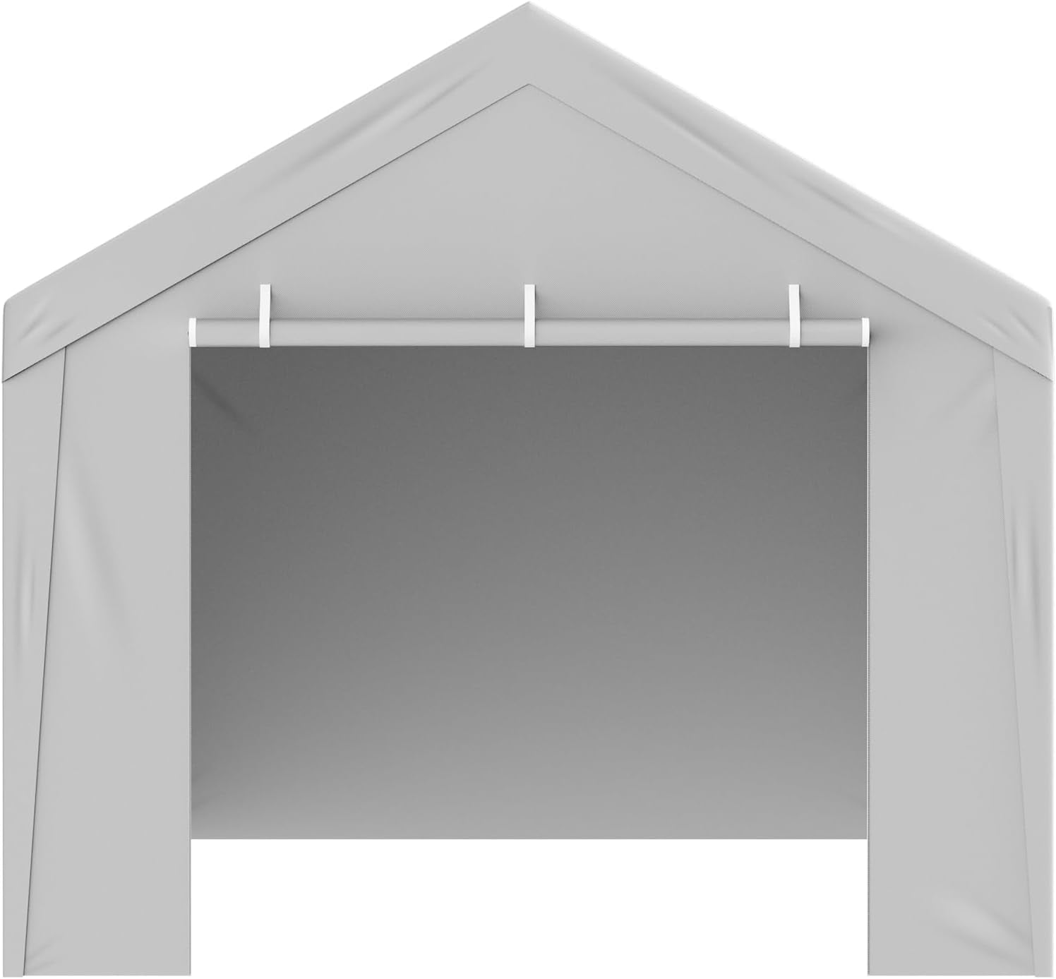 Carport Replacement Canopy Cover Top + Side Wall 10 X 20 Ft, Garage Tent Shelter Tarp Heavy-Duty Waterproof & UV Protected, Easy Installation with Ball Bungees,Grey (Frame Not Included)