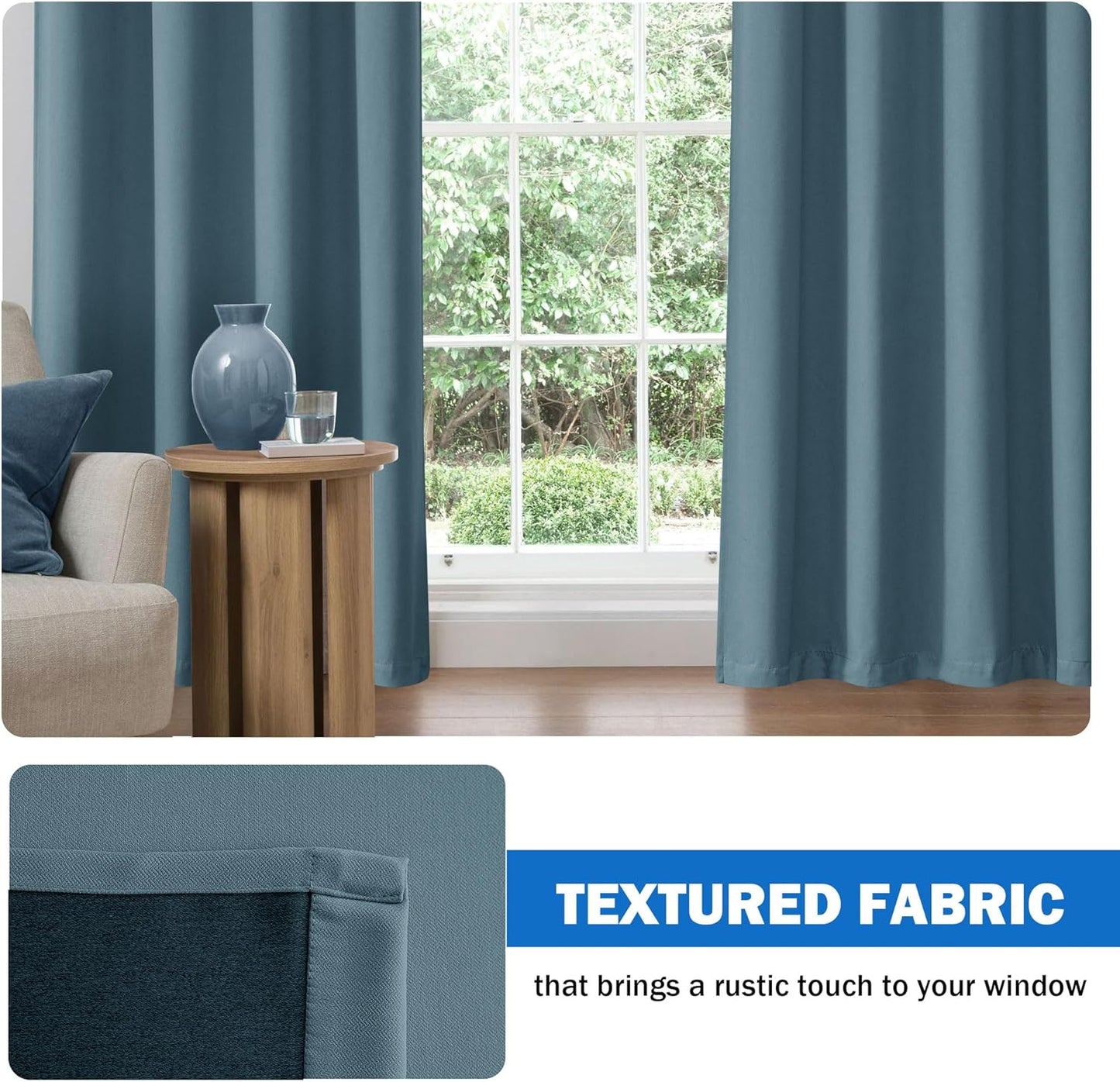 Stone Blue Blackout Curtains