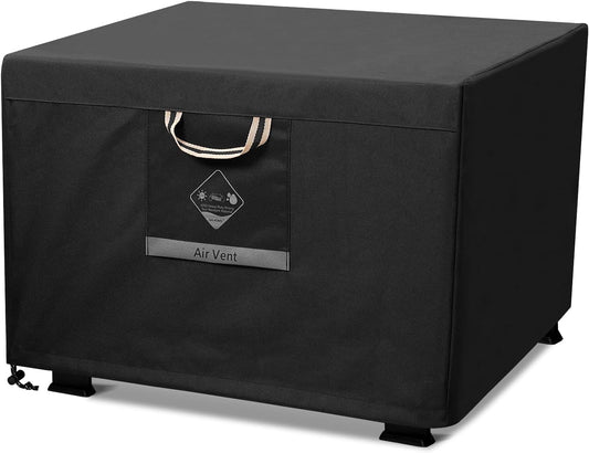 Fire Pit Cover Square Heavy Duty Fabric 100% Waterproof, Fits Outdoor for 29”,30 Inch,31 Inch,32 Inch Fire Pit/Table Cover,Gas Fire Pit Cover (32”L X 32”W X 24”H,Black)