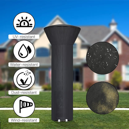 Patio Heater Covers with Zipper and Storage Bag,Waterproof,Dustproof,Wind-Resistant,Sunlight-Resistant,Snow-Resistant,Black,89'' Height X 33" Dome X 19" Base