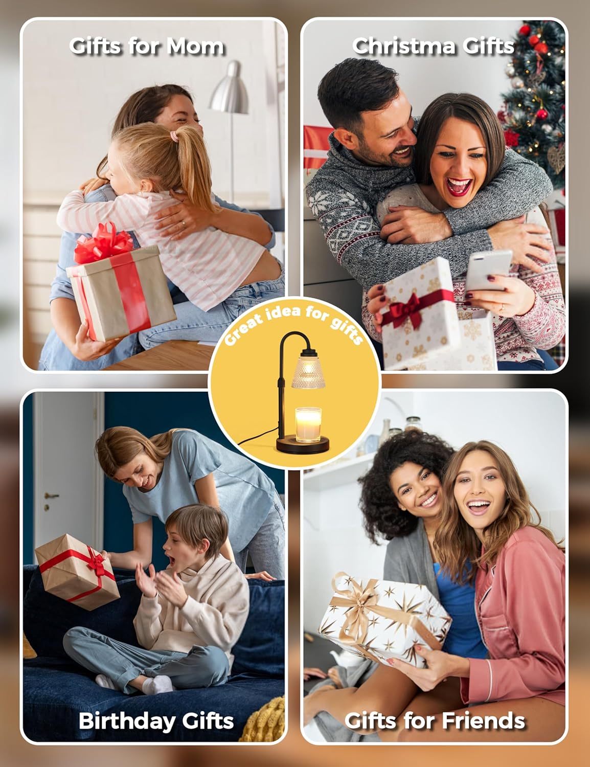 Candle Warmer Lamp with Timer Dimmer, Birthday Gifts for Mom Women Friend Sister, House Warming Gifts, Wax Melt Warmer, Office Apartment Dorm Room Home Decor