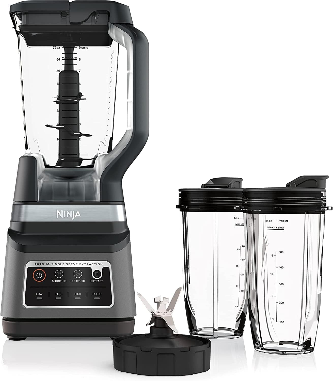 BN751 Professional plus DUO Blender, 1400 Peak Watts, 3 Auto-Iq Programs for Smoothies, Frozen Drinks & Nutrient Extractions, 72-Oz. Total Crushing Pitcher & (2) 24 Oz. To-Go Cups, Black