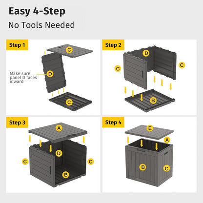 Outdoor Storage Box, 31 Gallon Deck Box Indoor and Outdoor Use, Waterproof Resin Storage Bin for Package Delivery, Patio Cushions, Gardening Tools, Lockable, UV Resistant, Grey