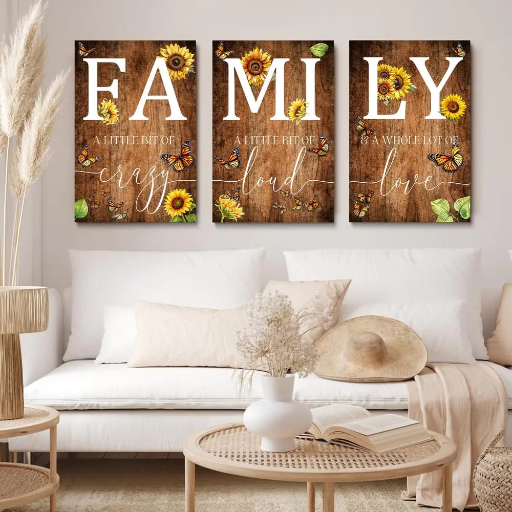 Rustic Family Trio Wall Art Set