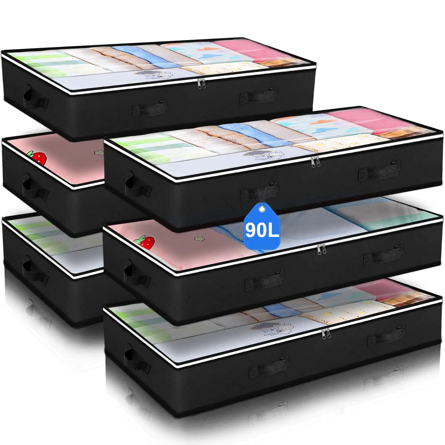 6-Pack Large Underbed Storage Organizers