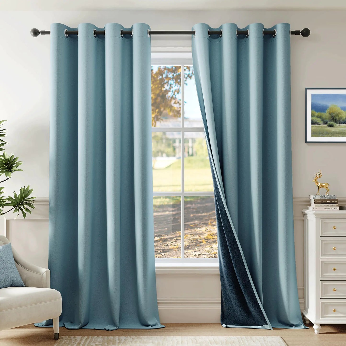 Stone Blue Blackout Curtains