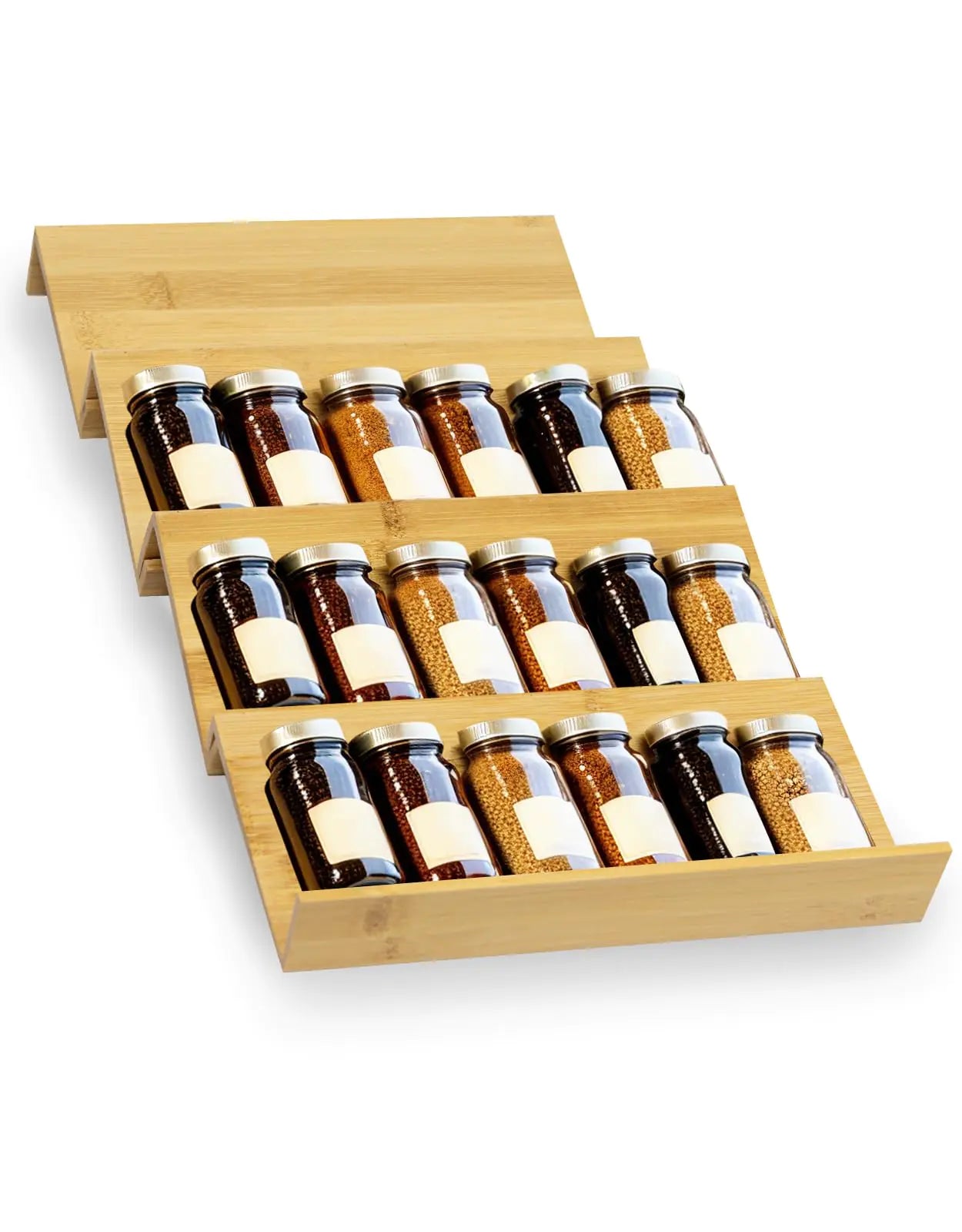 Bamboo 4-Tier Drawer Spice Organizer