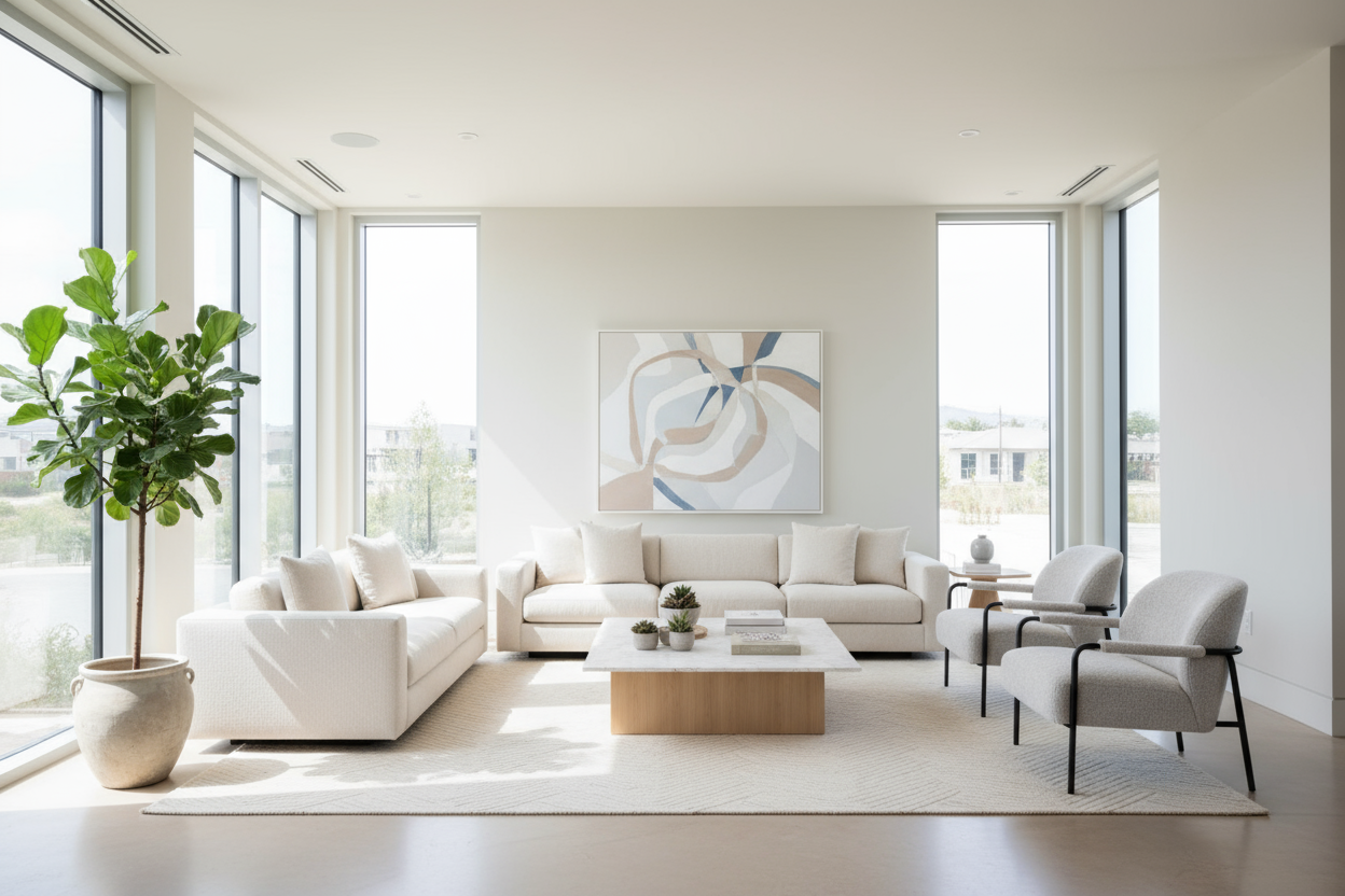 A light theme modern sitting room