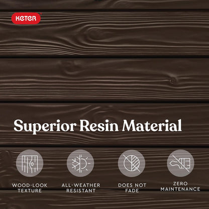 Westwood 150 Gallon Deck Box Organizer, Doubles as 2-Person Bench Seat, Brown – Large Resin Outdoor Storage and Seating with Lockable Lid for Garden, Pool, and Patio