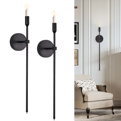 Chic Black Wall Candle Holders Set of 2