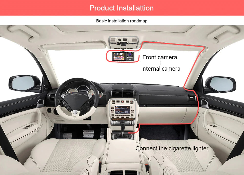 1080P Car Dual Lens Dash Camera