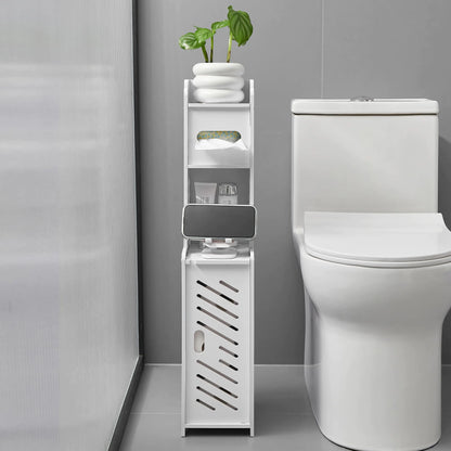 White Toilet Paper Stand with Storage