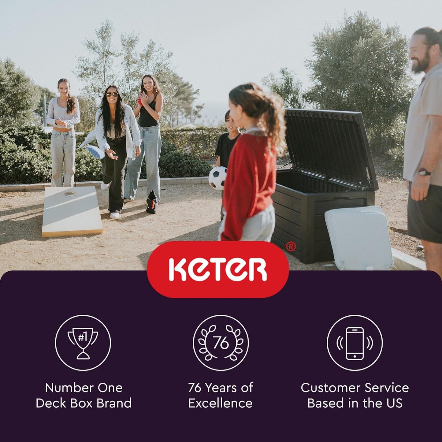 Westwood 150 Gallon Deck Box Organizer, Doubles as 2-Person Bench Seat, Brown – Large Resin Outdoor Storage and Seating with Lockable Lid for Garden, Pool, and Patio