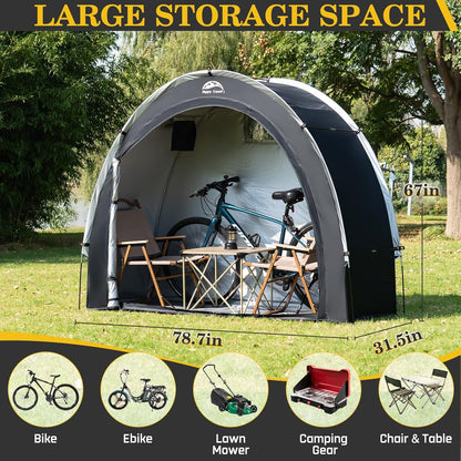 Bike Storage Shed Tent,Outdoor Portable Bicycle Storage Sheds with 210D Oxford Fabric PU4000 Waterproof for 2/3/4/6/8 Bikes,Bike Covers Shelter for Motorcycle,Garden Tools,Toys,Lawn Mower