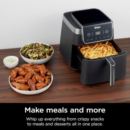 | Air Fryer | 6.5 QT Pro XL Capacity Fits 9Lbs of Wings | 6-In-1 Max Crisp, Air Fry, Roast, Bake, Reheat & Dehydrate | Nonstick Basket, Crisper Plate & Recipe Guide | Grey | AF181