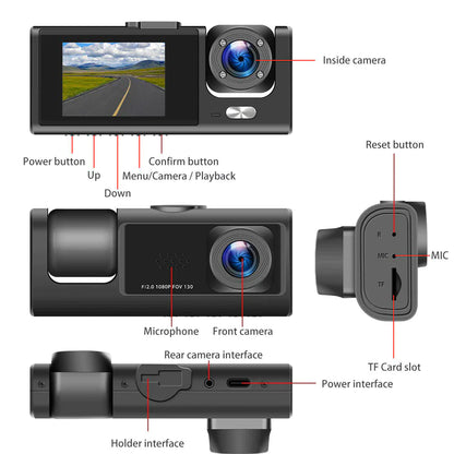 1080P Car Dual Lens Dash Camera