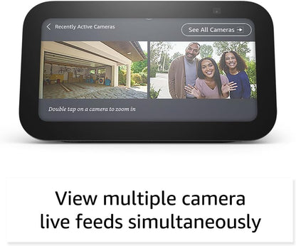 Echo Show 5, Smart Display with 2X the Bass and Clearer Sound, Charcoal